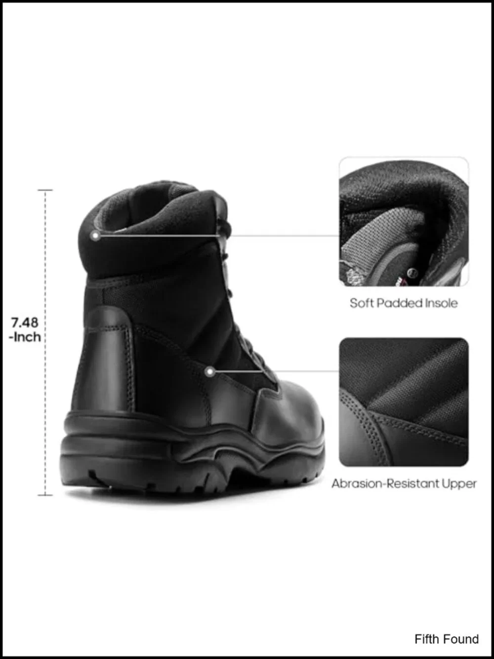 Men's Waterproof Tactical Work Boots Leather Hiking Combat Boots 6 Inch